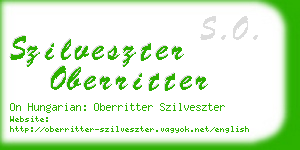 szilveszter oberritter business card